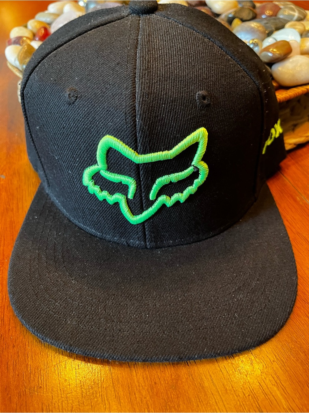 Fox Black Cap with Neon Green Logo